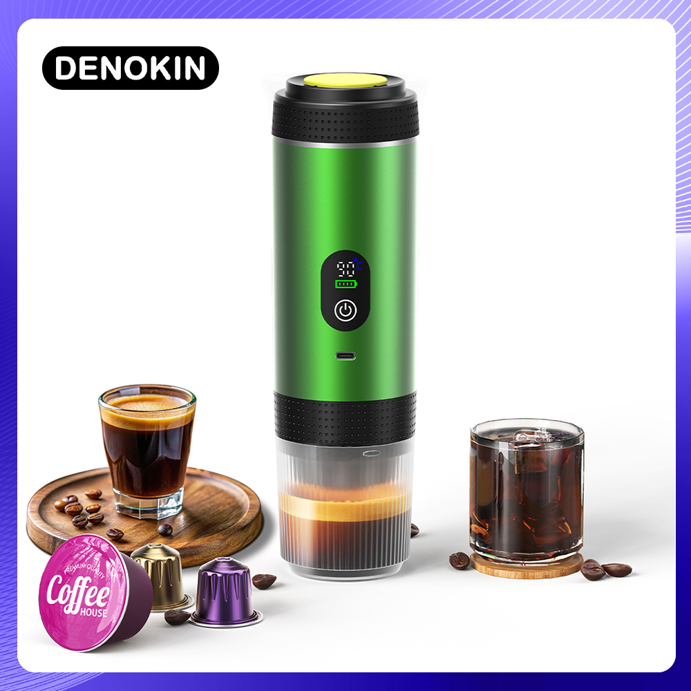 Coffee Equipment Espresso - DENOKIN 3-in-1-Kapselkaffeemaschine mit Digitalanzeige, tragbare Espressomaschine