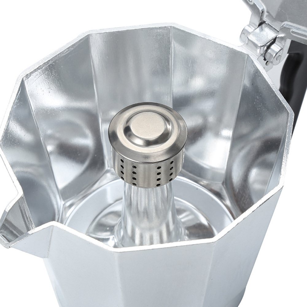Coffee Equipment Wdt - Küchen-Espressomaschine Aluminium Moka-Kanne Doppelventil Kaffeebereiter Traditioneller
